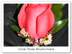 Coral Rose Boutonniere