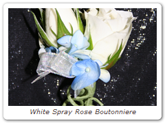 White Spray Rose Boutonniere